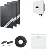 Photovoltaik-Paket 12 kWp mit Huawei Wechselrichter MB0 15 kW + Stromspeicher 7,0 kWh, 30 Solarmodulen Glas-Glas full black (* 0% MwSt. gem. §12 Abs. 3 UstG)