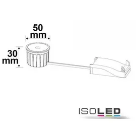 ISOLED LED Spot GU10, 5W, 38°, 3000K, externe Anschlussbox, dimmbar