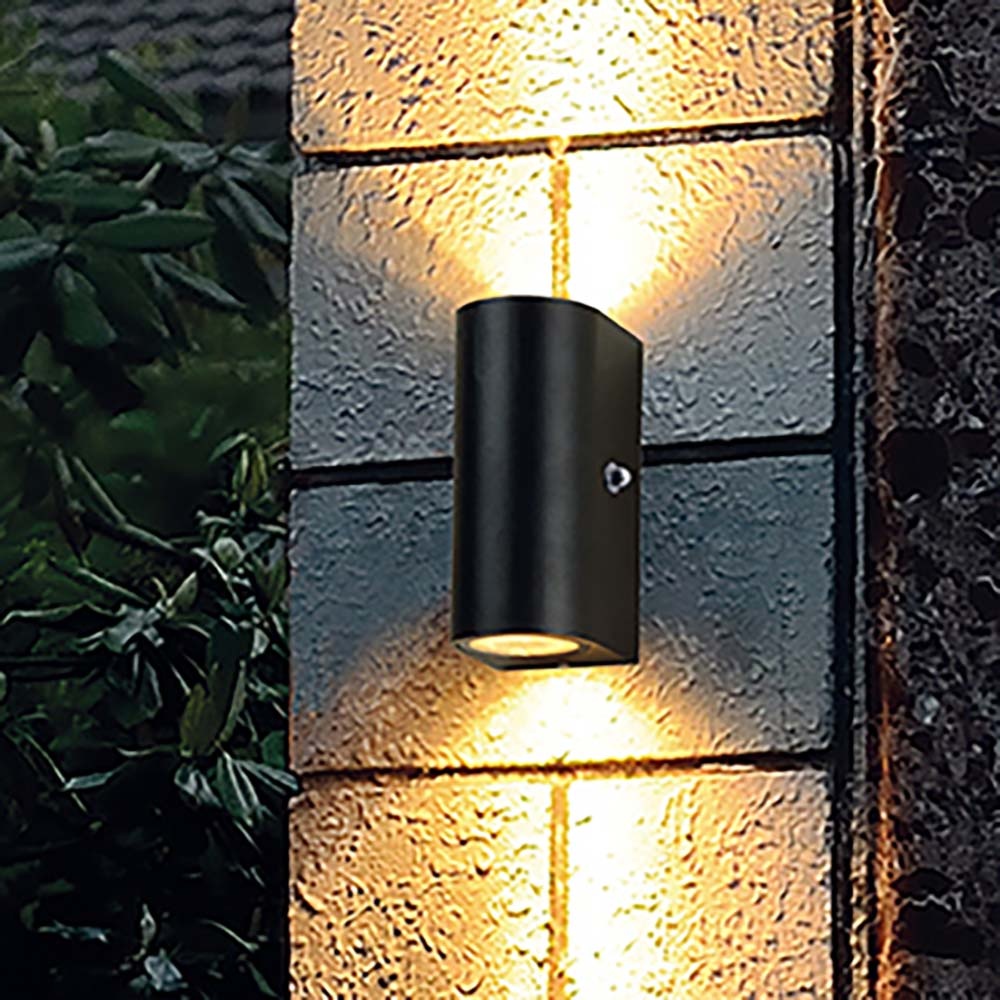 Außenleuchte Wandlampe Dämmerungssensor LED Gartenleuchte Fassadenlampe schwarz
