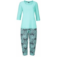 Buffalo Damen Capri-Pyjama mint-gemustert Gr.36/38