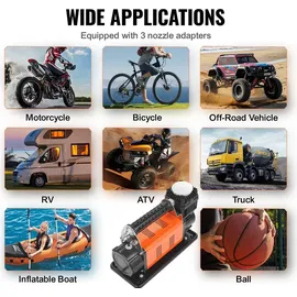 Vevor 12 V Hochleistungs-Luftkompressor mit digitalem Druckmesser, 7,06 CFM, 150 PSI, tragbar