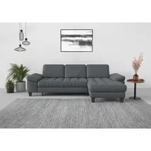 sit&more Ecksofa SIT & MORE "Westham L-Form", grau, B:275cm H:88cm T:172cm, 100% Polyester, Sofas, Ecksofa, Recamiere, mit oder ohne Bettfunktion, Bettkasten, Füße wengefarben