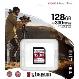 Kingston Canvas React Plus R300/W260 SDXC 128GB, UHS-II U3, Class 10 (SDR2/128GB)