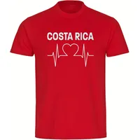 multifanshop Kinder T-Shirt - Costa Rica - Herzschlag - Druck weiß - Kind