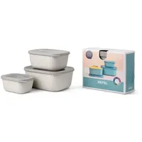 Mepal Cirqula rechteckig nordic white 0,75 l 3-teilig