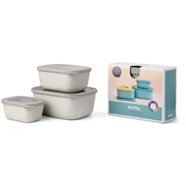 Mepal Cirqula rechteckig nordic white 0,75 l 3-teilig