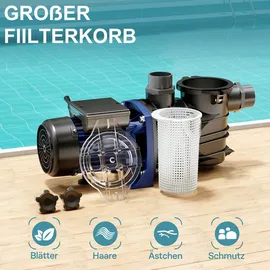 XPOtool Poolpumpe schwarz 13800 l/h
