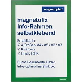 Magnetoplan Magnetrahmen selbstklebend Magnetofix grün A4 2 St.