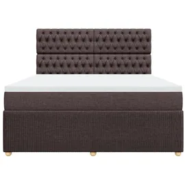 vidaXL Boxspringbett mit Matratze Dunkelbraun 180x200 cm Stoff