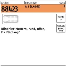 F. REYHER Nchfg. GmbH & Co. KG Blindnietmutter Flachkopf M 4 / 2,5 - 4,0 500 Stück