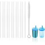 6 Stück Strohhalme Ersatz für Zak Designs Kelso 15 oz, mit 1 Reinigungsbürste Kunststoff BPA-frei Wiederverwendbar Ersatz-Strohhalme Kinder Trinkflaschen Becher Zubehör für Zak