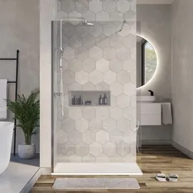 Bernstein Duschabtrennung Walk-In Nano Echtglas EX101 Klarglas 110cm