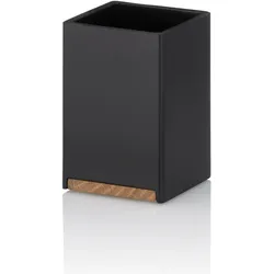 KELA Zahnputzbecher Zahnbürstenhalter CUBE schwarz / Eiche