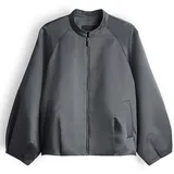 Someday Damen Jacke | NORIELLA Boxy Blousonjacke aus Satin Silver Moon, 40