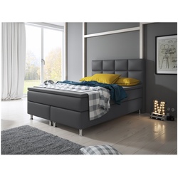 Inter Handels Boxspringbett Miami 140x200 cm anthrazit