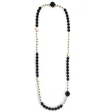COLLEZIONE ALESSANDRO Lange Kette Amica schwarz / Glas