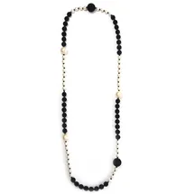 COLLEZIONE ALESSANDRO Lange Kette Amica schwarz / Glas