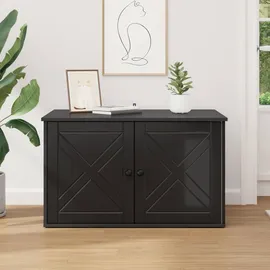 vidaXL Katzenhaus Schwarz 85 x 55 x 50,5 cm Holzwerkstoff