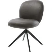 DeLife Drehstuhl Nube-Flex Mikrofaser Anthrazit Vintage Kreuzgestell breit Schwarz