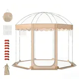 HOMASIS Transparentes Pop up Zelt im Freien, faltbares Kuppelzelt für Winter, durchsichtiges Wurfzelt mit Tragetasche & Bodenmatte, Outdoor-Bubble-Zelt für Sportveranstaltungen (305 x 305 x 210 cm)