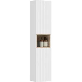 Homcom Badezimmerschrank 30 x 24 x 140 cm Weiß MDF