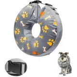 LittleBean Aufblasbare Halskrause Hund Katze Schutzkragen Krägen für Haustiere Hundekragen Leckschutz für Genesung nach Operationen oder Wunden (Graue Krallen, [Neck: 13.5"-15.5"] L)