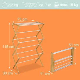 Relaxdays Klappbarer Wäscheständer 7,2 m weiß