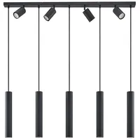 LINDBY Hängeleuchte 'Sanad' 116 cm, 9-flg., schwarz, GU10)