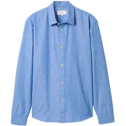 TOM TAILOR DENIM Herren Oxford Hemd, blau, Uni, Gr. S