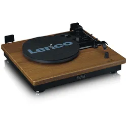 LENCO Plattenspieler "Plattenspieler mit Bluetooth und 2 externen Lautsprechern", braun, B:44,7cm H:16,5cm T:54,7cm, Plattenspieler