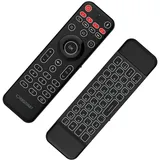 Orbsmart AM-1 Pro kabellose Airmouse Fernbedienung mit Mini-Tastatur Deutsch (QWERTZ) | beleuchtet | Gyro-Maus | 2.4 GHz | Mikrofon