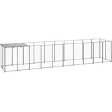 vidaXL Hundezwinger 6,05 m2 Stahl Silber