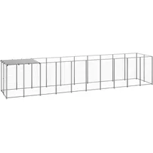 vidaXL Hundezwinger 6,05 m2 Stahl Silber