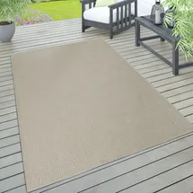 Paco Home - Outdoor Teppich wetterfest Garten, & Terrasse flachgewebt Uni Sisaloptik Robust 60x100 cm