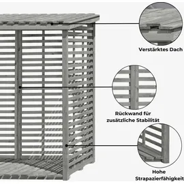 Delta Gartenholz Kaminholzregal Außen Holz 237 x 114 x 203 cm Grau