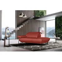Egoitaliano Ottomane Anais, erstklassiges Designsofa, Breite 179 cm, Fußfarbe schattengrau, Kopfteil verstellbar, Leder BULL, marsala rot
