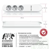 BEARWARE Steckdosenleiste Mehrfachsteckdose Steckerleiste 3680W, 3-fach