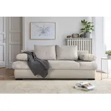 Collection AB Schlafsofa »Chicago mit Bettfunktion, Schlafcouch«, inklusive Bettkasten, Cord-Samt Bezug, beige