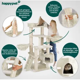 Happy Pet HAPPYPET Kratzbaum große Katzen XXL, Katzenbaum Deckenhoch, Stabil und Massiv mit Sisalsäulen und Dicker Bodenplatte, Ideal für Schwere