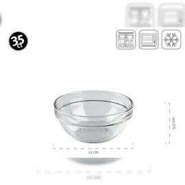 Luminarc Schüssel 12 cm 6-er Set Empilable, 6-tlg. Schüssel-Set,