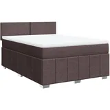 vidaXL Boxspringbett mit Matratze Dunkelbraun 140x200 cm Stoff