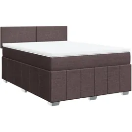vidaXL Boxspringbett mit Matratze Dunkelbraun 140x200 cm Stoff