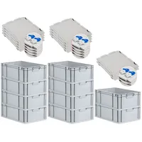 Proregal 10x Eurobox NextGen Grip mit Scharnierdeckel und blauen