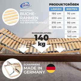 Coemo Ergo KF 7 Zonen Lattenrost Kopf- und Fußteil verstellbar 80 x 200 cm