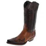 Sendra Boots Damen Herren Cowboy Stiefel 13170 Lederstiefel Braun 41 EU - 41 EU Weit