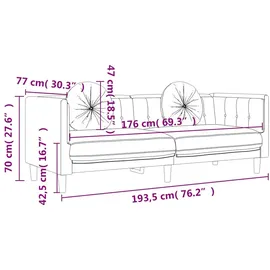 vidaXL Sofa mit Kissen 3-Sitzer Rosa Samt