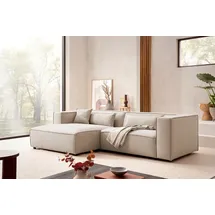 LeGer Home by Lena Gercke Eckcouch Cord 2-Sitzer Beige