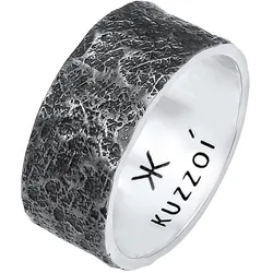 KUZZOI Herren Bandring Organic Struktur 925 Silber Herrenschmuck   9 mm