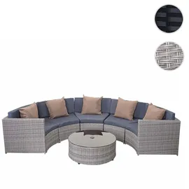 Mendler HWC-E17 Garten-Set Sitzgruppe grau/dunkelgrau/beige