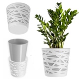 Kadax Blumentopf aus Kunststoff, Pflanztopf rund, 19 cm, Grau - KADAX